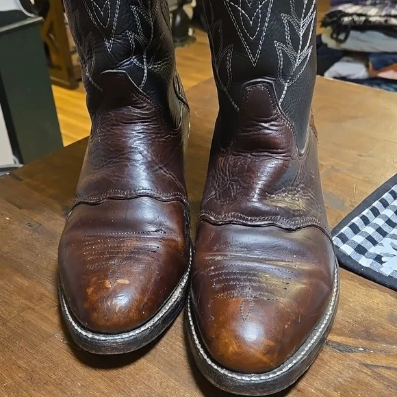 Double H Vintage 1999 Buckaroo Leather Cowboy Boots Mens Size 10.5EE